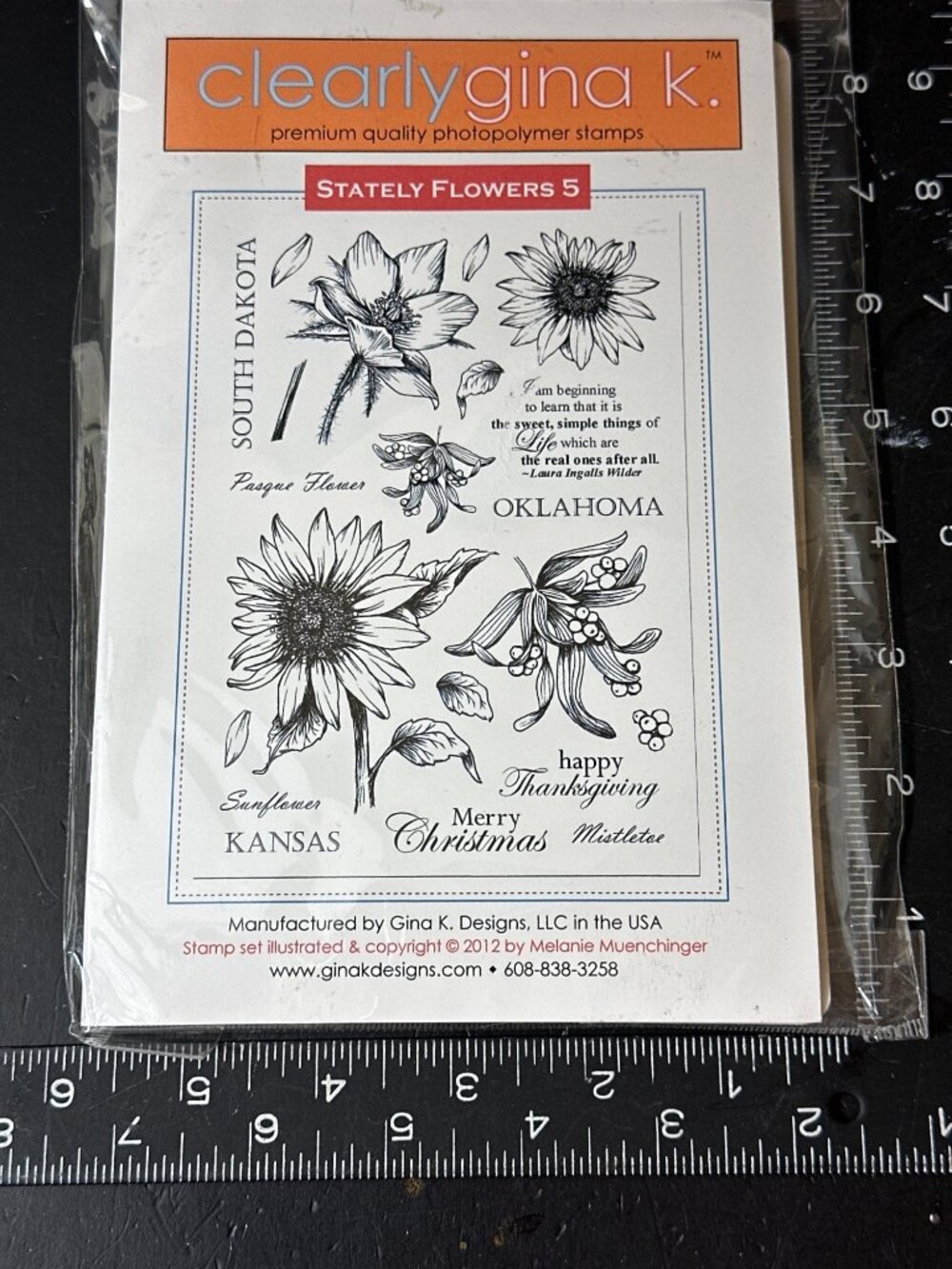 Clearly Gina K Stately Flowers 5 Clear Cling Stamps State Flowers